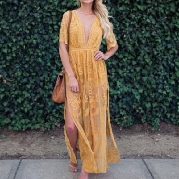 Haute Society Dresses & Skirts - Haute Society Floor length Sheer Maxi